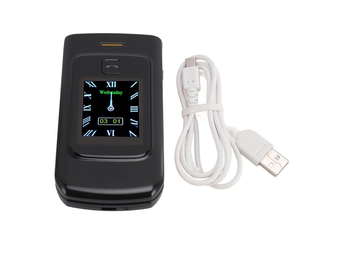 Celular Flip Para Idosos Com Botões Grandes Som Alto Bateria 4800mah Dual Chip 2g Preto