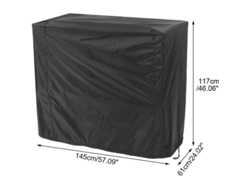 2026-protector De Barbacoa Negro Impermeable Anti-uv Resistente Al Polvo Material Duradero Talla 145x61x117cm