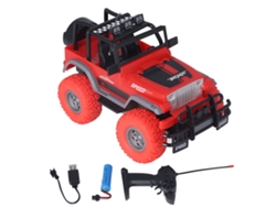 Ats-juguete De Coche De Control Remoto Off Road Recargable Escala 1:18 Con Luz Para Niños Rojo