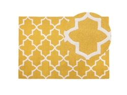 Alfombra de pelo corto BELIANI Silvan de Lana Amarillo 140x200