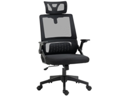 Silla De Oficina Ajustable, Tejido De Malla De Poliéster, Respaldo Ergonómico Reclinable Y Giratorio, Color Negro.