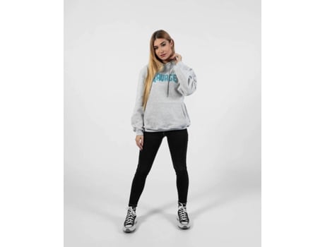Sudadera Básica SAVAGE con Capucha Algodón Mujer (S - Gris)