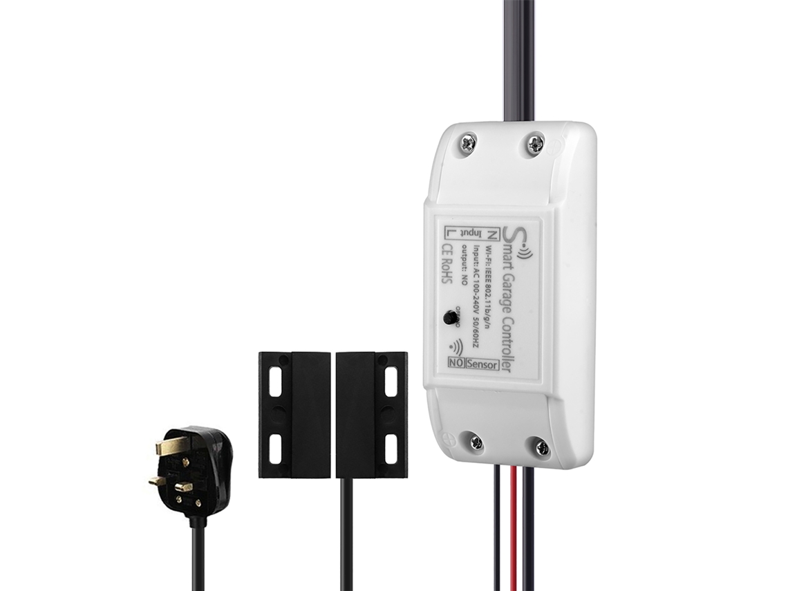Controlador inteligente Wi-Fi para puerta de garaje con control por aplicación, control por voz Alexa y temporizador, compatible con IFTTT.