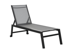 Tumbona Aluminio Jardín, 169x65x102cm, Gris+negro