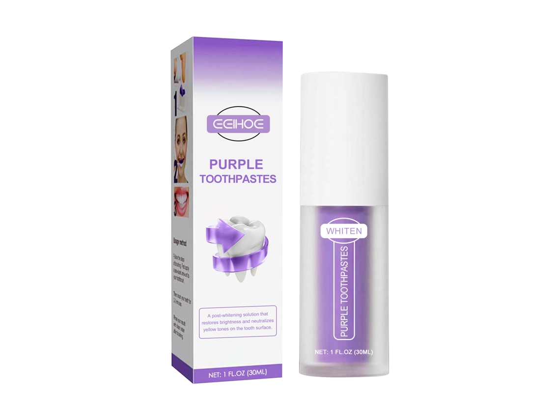 La pasta de dientes Eelhoe V34 Purple blanquea los dientes.