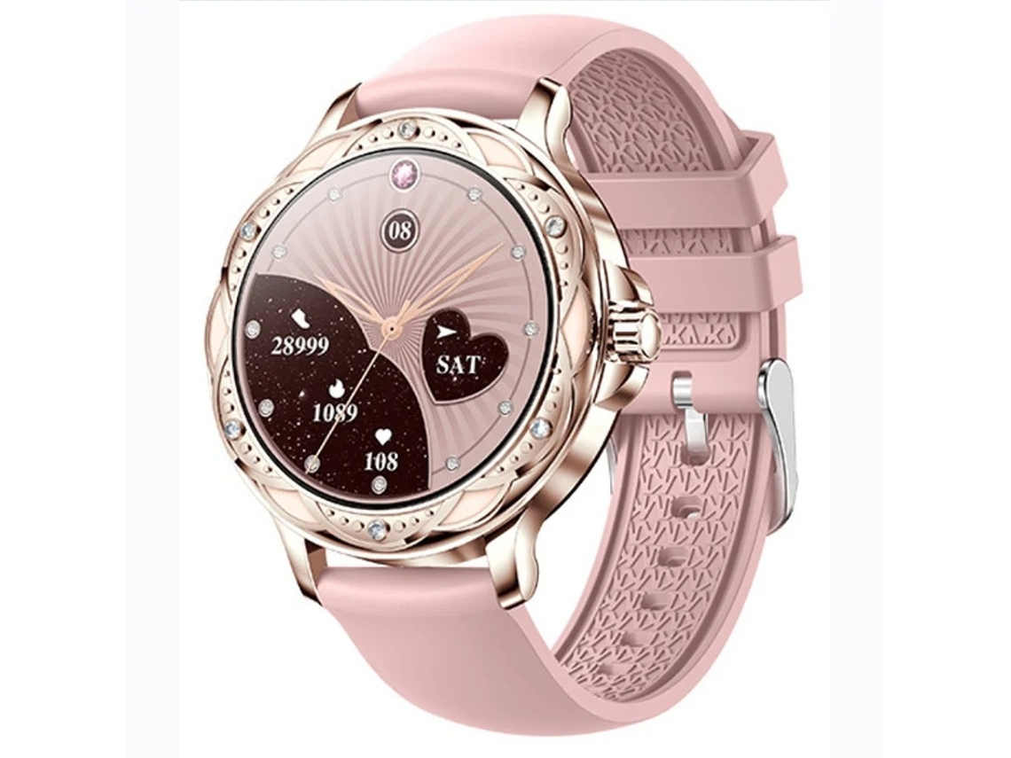 Reloj inteligente para mujer con llamadas Bluetooth, monitorización de la presión arterial y la frecuencia cardíaca, notificaciones y actualizaciones de meteoritos. Bestvite