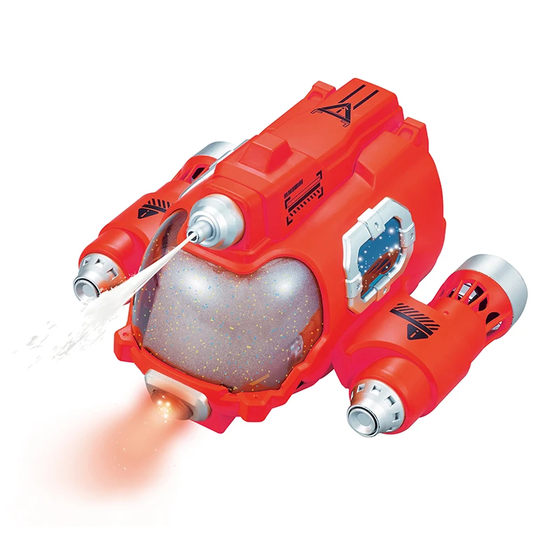 Barco de Brinquedo Elétrico com Hélice Dupla e Controle Remoto, Submarino Interativo com Jato de Água para Batalhas Multiplayer MDUG (vermelho)
