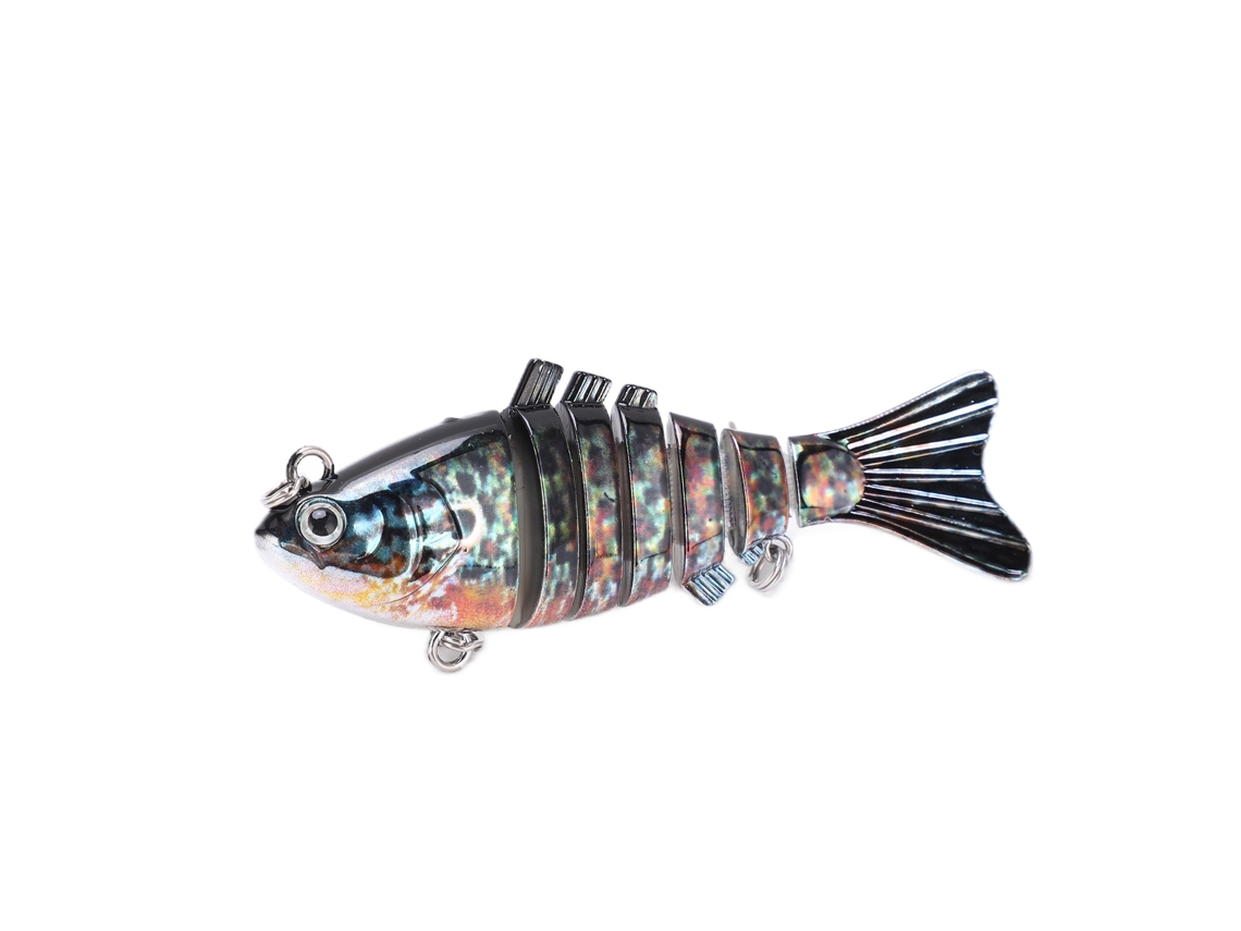 Señuelo De Pesca Artificial Articulado Con 2 Anzuelos Para Lubina, Trucha, Tanto De Agua Dulce Como Salada.