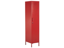 Armario BELIANI Frome de Acero Rojo 38x50x185