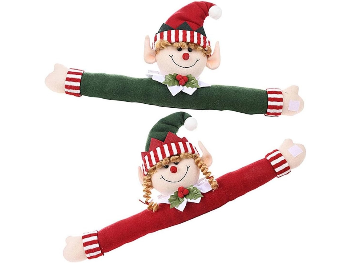 Sujetadores Magnéticos Para Cortinas Navideñas De 2 Piezas En Rojo Y Verde, Material Ecológico, Decoración.