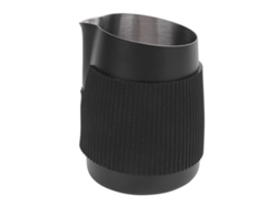 Jarra de acero inoxidable para espumar leche de 420 ml con escala resistente al calor y fácil de limpiar. Ideal para cafeterías.