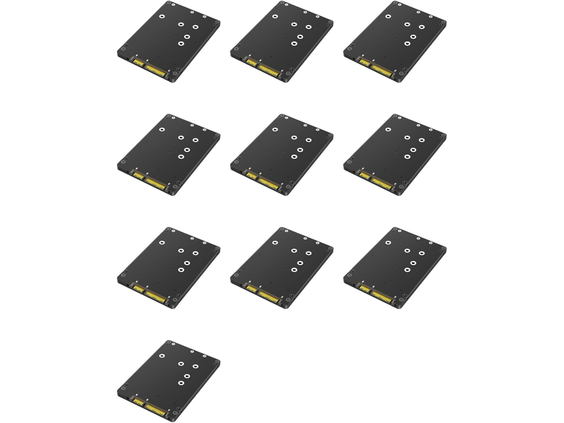 Adaptador 2 En 1 10x Que Combina M.ngff Key B Y Ssd Msata A 5 Sata3 Con Carcasa De Plástico.