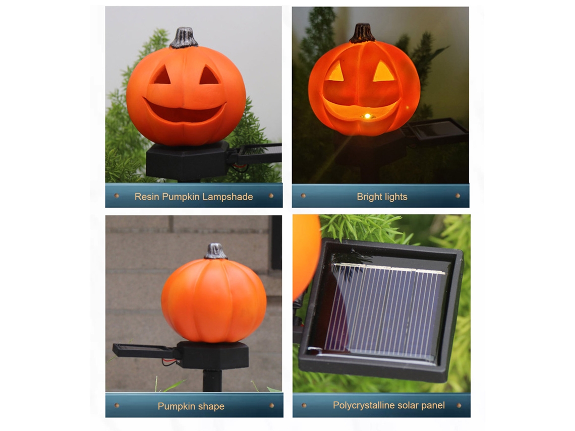 Rebe-luz Solar De Halloween Para Jardín, Calabaza Decorativa Exterior Para Patio, Jardin Y Camino