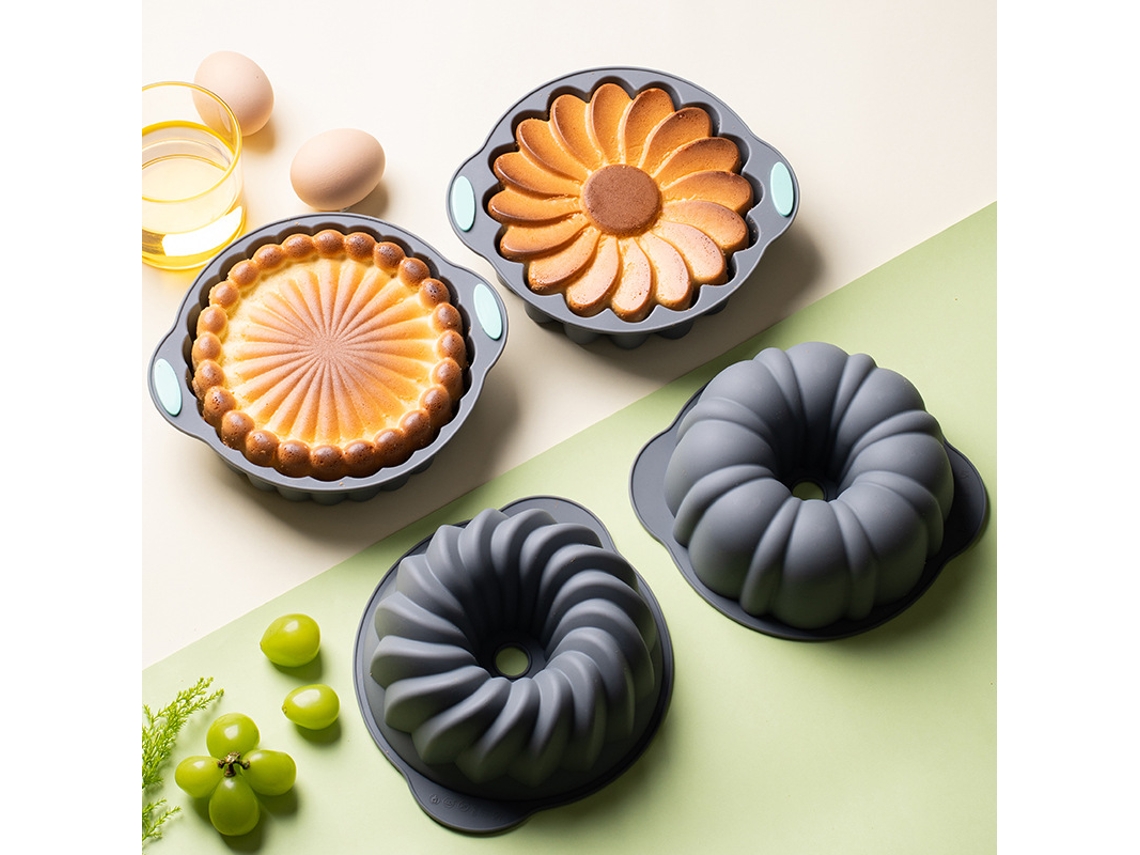 Marco De Silicona Antiadherente Para Tartas, Apto Para Horno, Con Estampado Floral.
