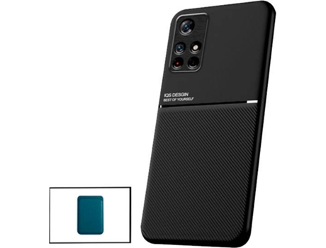 Kit Funda Magnetic Lux y Magnetic Wallet Azul Xiaomi Poco M4 Pro 5G PHONECARE Negro