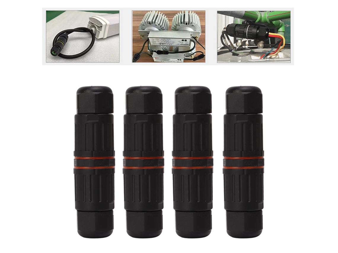 Conector Eléctrico Impermeable 3 Pines 10a 4pcs De Nylon Pa66 Para Exterior 250v Accesorios Eléctricos