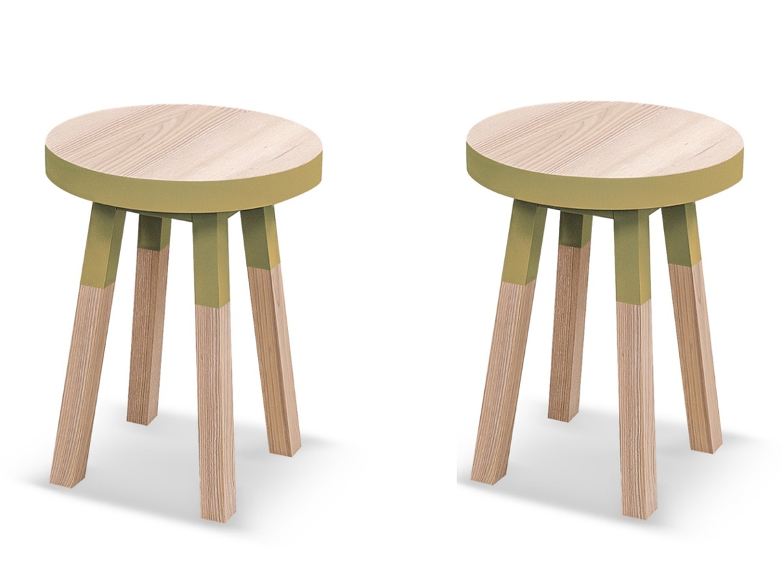 Banco MON PETIT MEUBLE FRANÇAIS de Madeira Maciça Assento 35 cm (2 unidades)