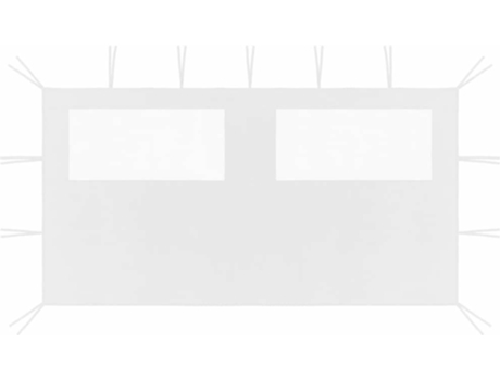vidaXL Pared lateral de cenador con ventanas blanco 4x2 m