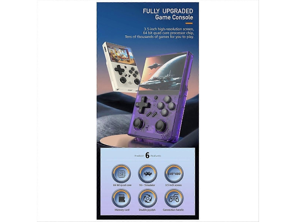 Consola de videojuegos retro R35plus de 64 GB con más de 10.000 juegos, pantalla IPS de 3,5 pulgadas y sistema Linux. GOKOCO