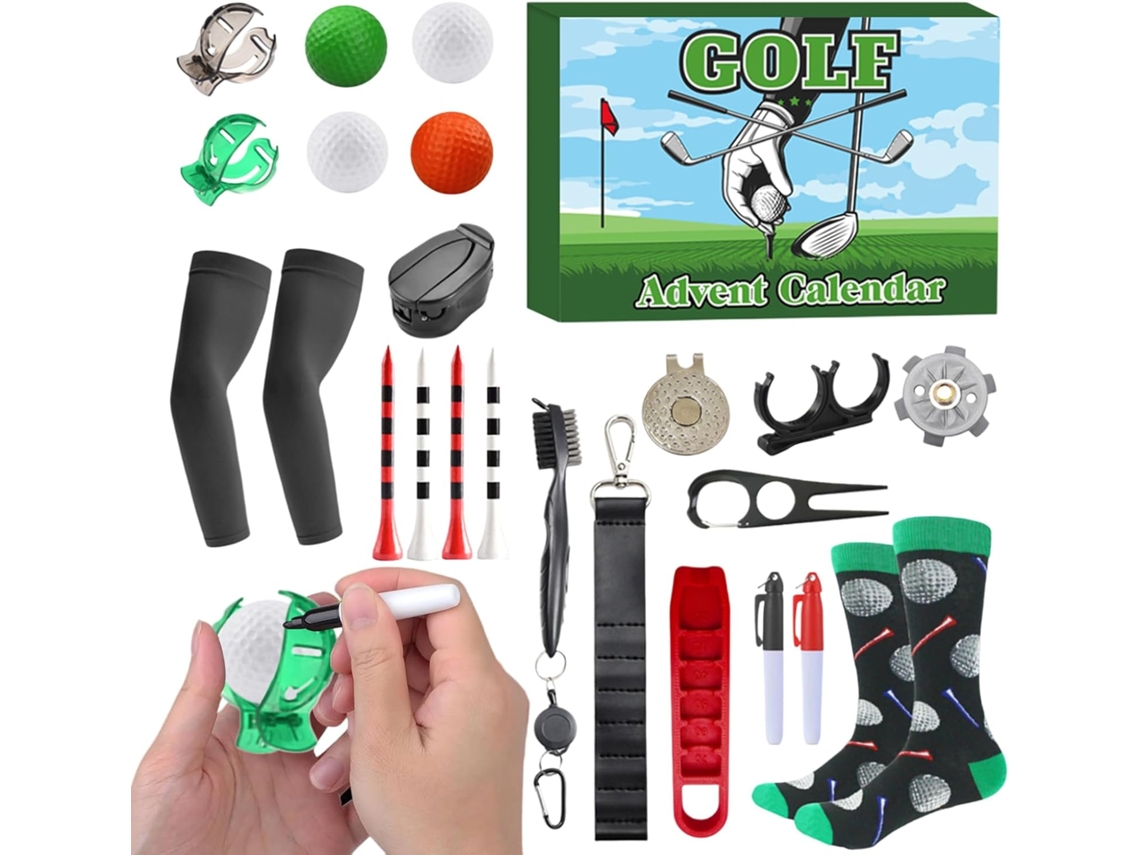Golf 2025 para entusiastas, 24 días con una colección para hombres, Calendario de Adviento de Navidad, Padres