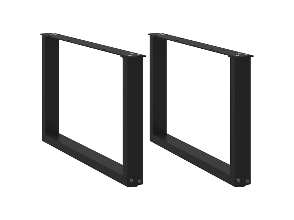 Patas De Mesa De Centro Forma U 2uds Acero Negro 60x(42-43) Cm