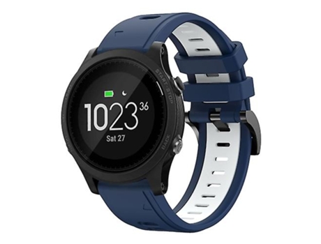 Correa Para Garmin Forerunner 935 22 Mm Banda De Reloj De Silicona Deportiva Azul Medianoche De Dos Colores - Blanco VENISYMLIS