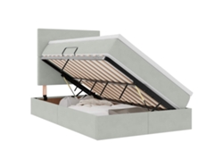 Syfax™ Cama Con Almacenamiento Y Colchón Gris Claro 120 X 200 Cm