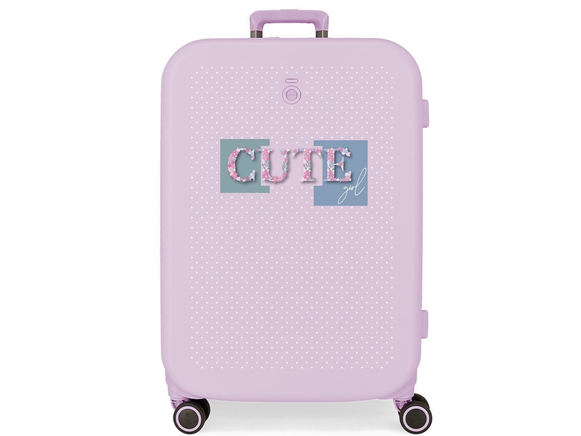 Maleta de Viaje Mediana ENSO Cute Girl Morado (48x70x28cm - 79 L)