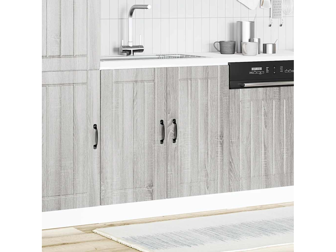 Mueble de baño bajo Lucca, madera gris Sonoma, HARLANV1