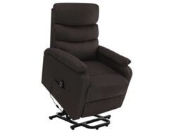 vidaXL Sillón reclinable de masaje de pie de tela marrón oscuro