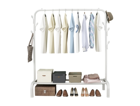 Perchero Burro con 1 Barras y 1 Baldas MAGIC SELECT 140x150x45cm Blanco