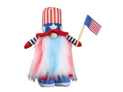 20du26 Muñeco de gnomo patriótico sin rostro para decoración del 4 de julio, Día de la Independencia de EE. UU.