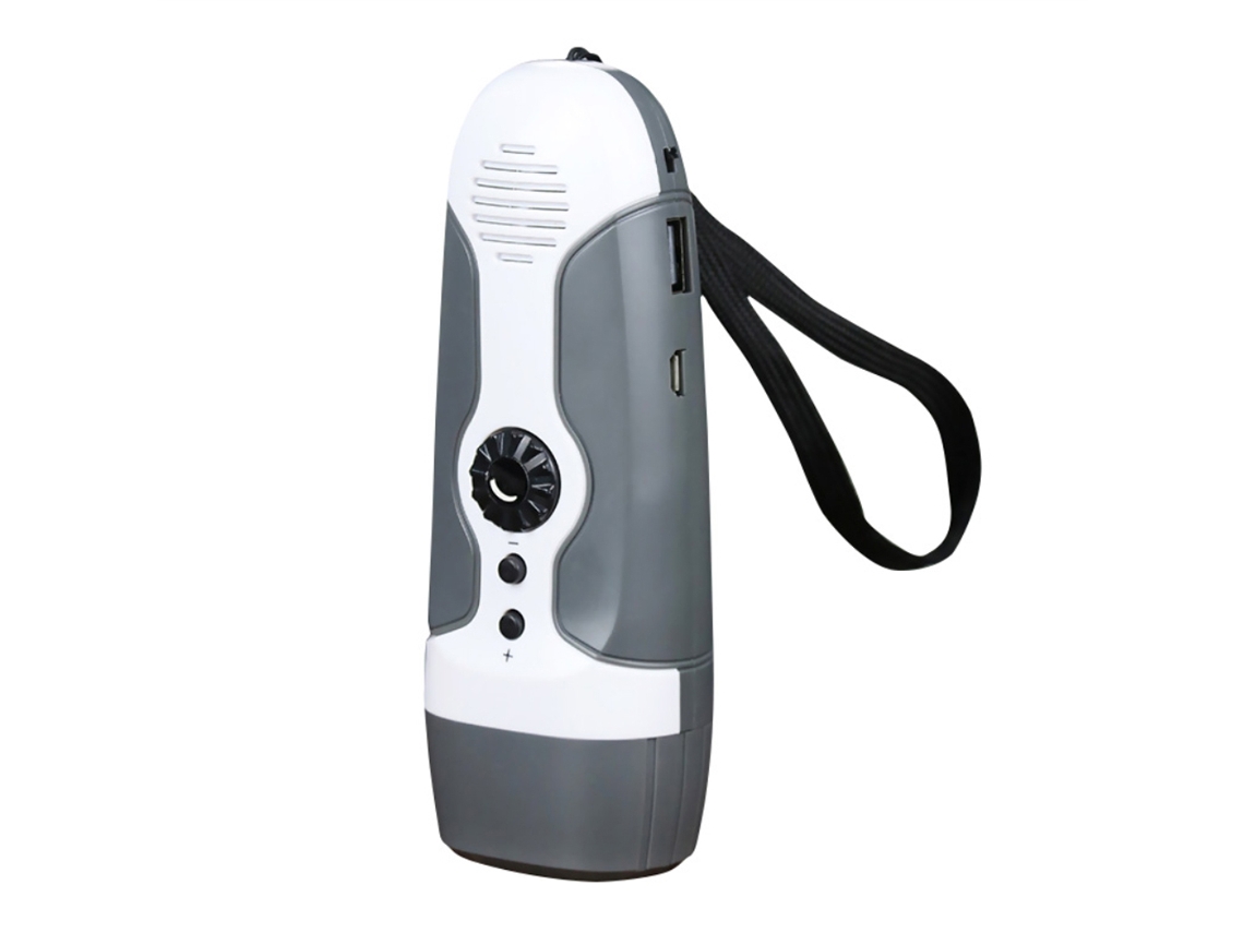 2026-linterna Recargable Con Manivela 3 Led Radio Fm Alarma Para Viajes Camping Minería Desastres