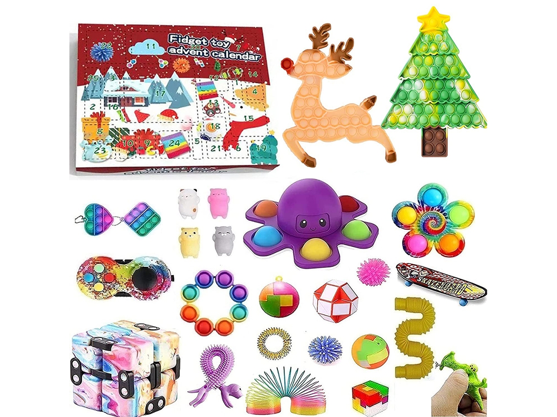 Calendario De Cuenta Regresiva, Juguetes Sensoriales Antiestrés Y Moldes De Resina De Letras Navideñas 3d