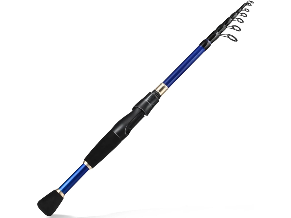 Caña De Pescar, Pesca Mar, Pescar Telescópica Ultraligera Fibra Carbono 1,8-2,4 M, 2,4 Portátil, Seguro