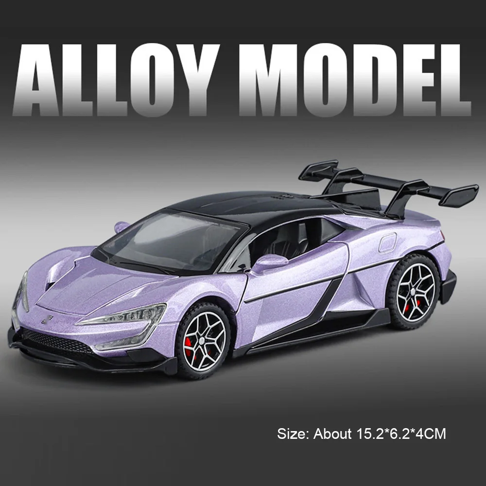 (u9 Morado) 1:32 - Modelo de coche - Simulación de sonido y luz