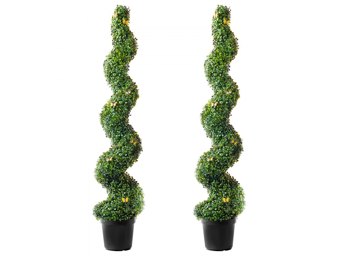 Conjunto de Boj Artificial en Espiral y Topiarios 152cm Tekmaquinas