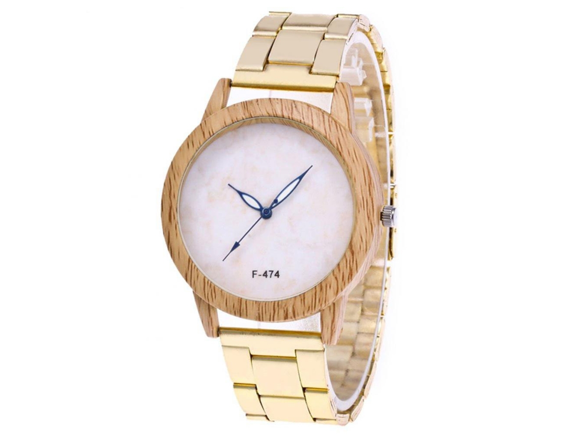 Reloj De Pulsera Unisex Casual Con Caja De Madera Y Correa De Acero Zhoulianfa