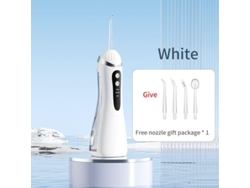 Irrigador Oral Profissional Sem Fio Portátil Limpador de Dentes Fio Dental de Alta Pressão Branco GERTIZ
