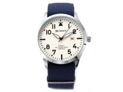 Reloj De Moda Para Hombre Zhoulianfa, Correa De Nailon, Cuarzo, Esfera Redonda, Gris.