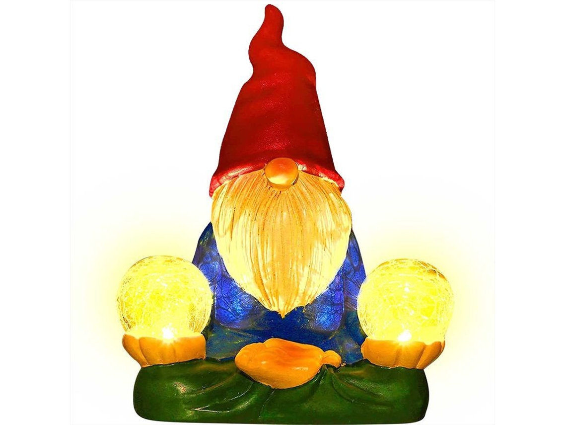 Estatua Decorativa De Gnomo Solar, Estatua De Jardín Con Luz, Jardín Exterior, Decoración Divertida