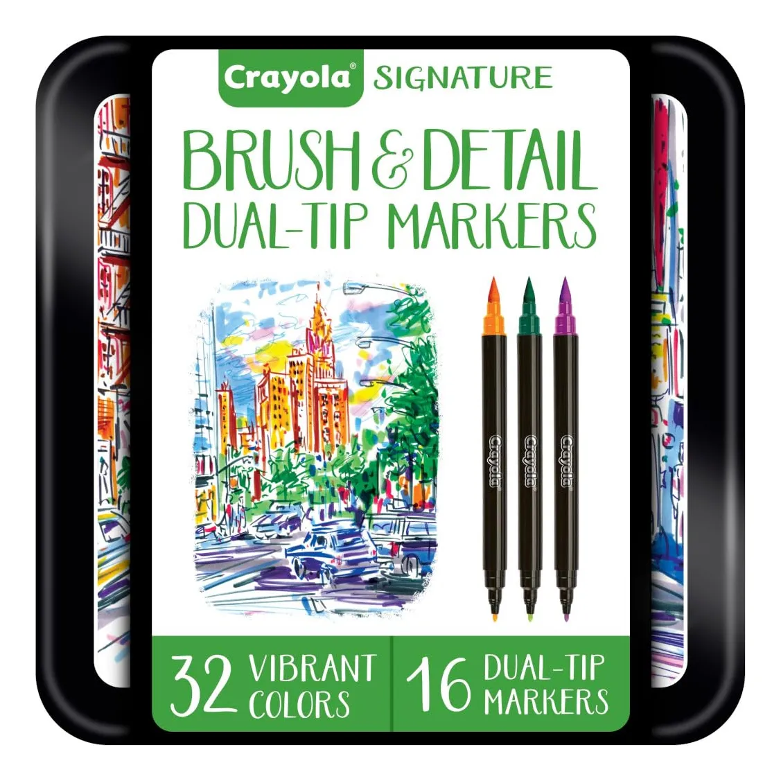 Juego de 16 marcadores de doble punta Crayola Brush Detail de Mavayotoy
