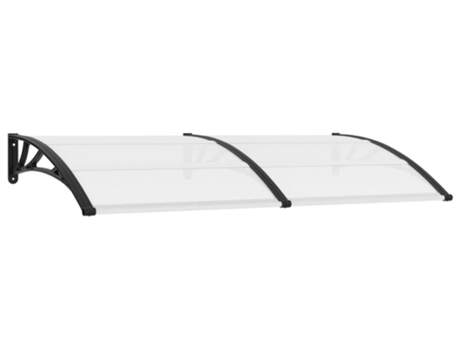 vidaXL Marquesina para puerta PC negro 200x100 cm