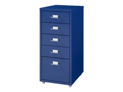 Archivador móvil Kökar con 5 cajones 69x28x41 cm acero - Azul [EN.CASA]