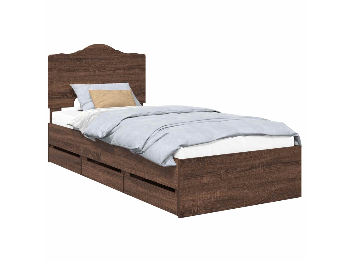 Maison Exclusive - Estructura De Cama Roble Marrón 90 X 200 Cm Madera Ingenieril