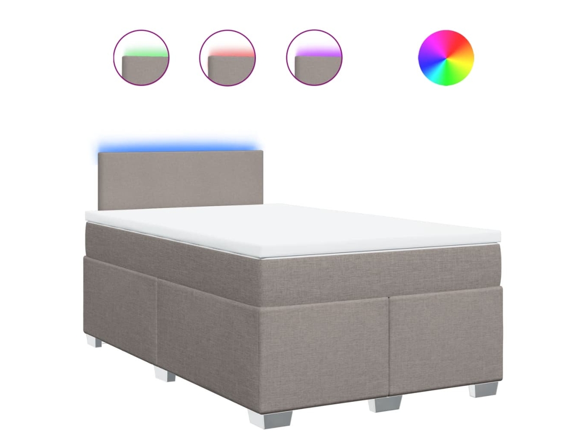 Maison Exclusive - Cama Box Spring Con Colchón Tela Gris Taupe 120x190 Cm