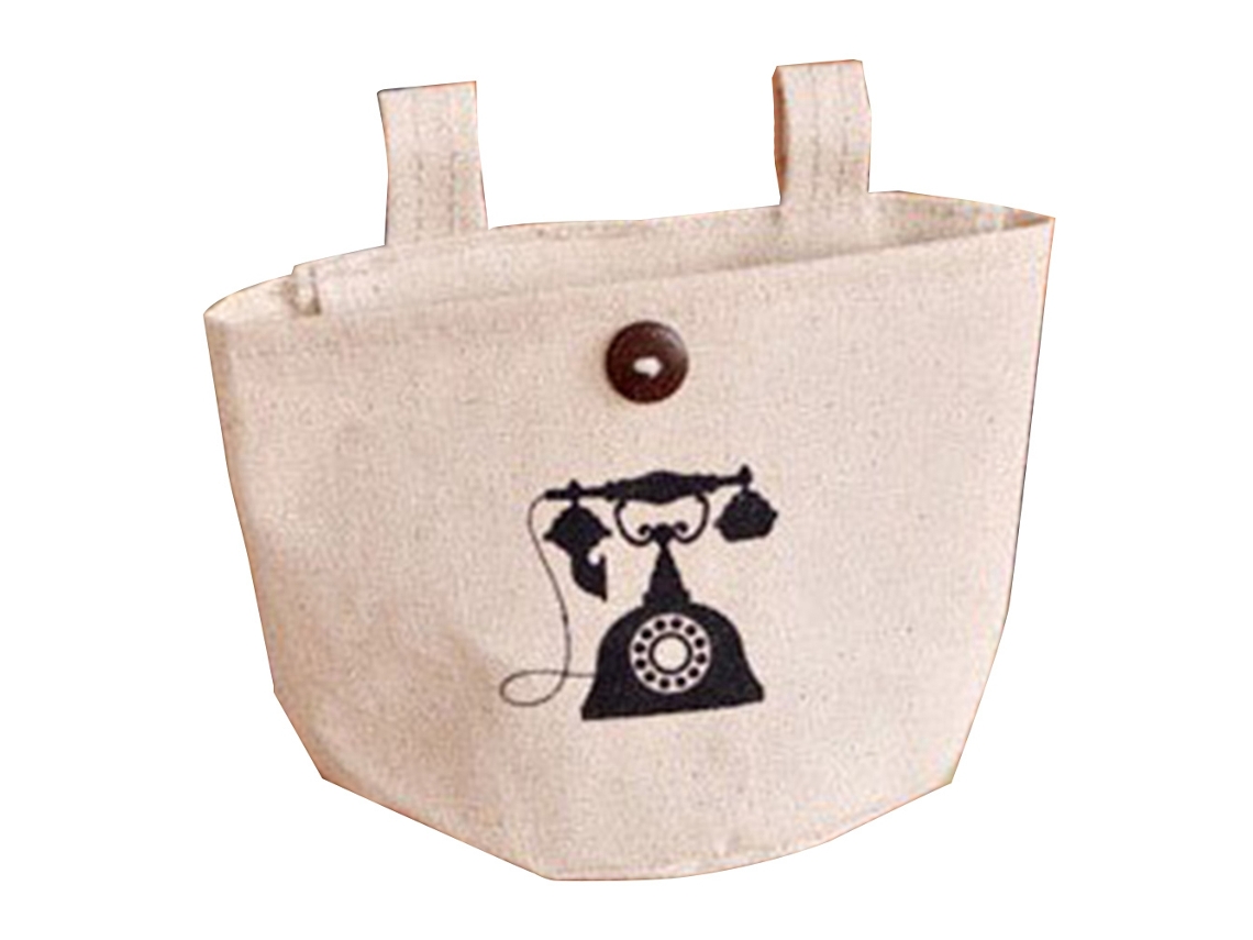 KOFIHETY Bolsa de Almacenamiento de Algodón y Lino para Pared, Puerta o Armario, con Soporte para Teléfono