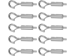 Juego De 10 Clips Para Cables De Acero Inoxidable Plateado, Fáciles De Usar.
