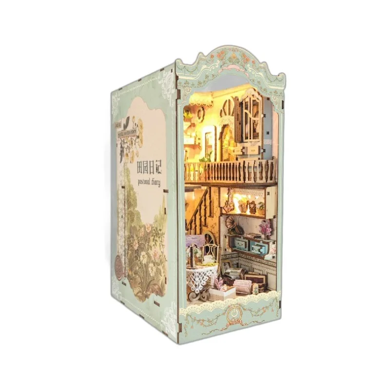 Rincón De Lectura Diy Con Temática Rural, Casa De Madera En Miniatura 3d
