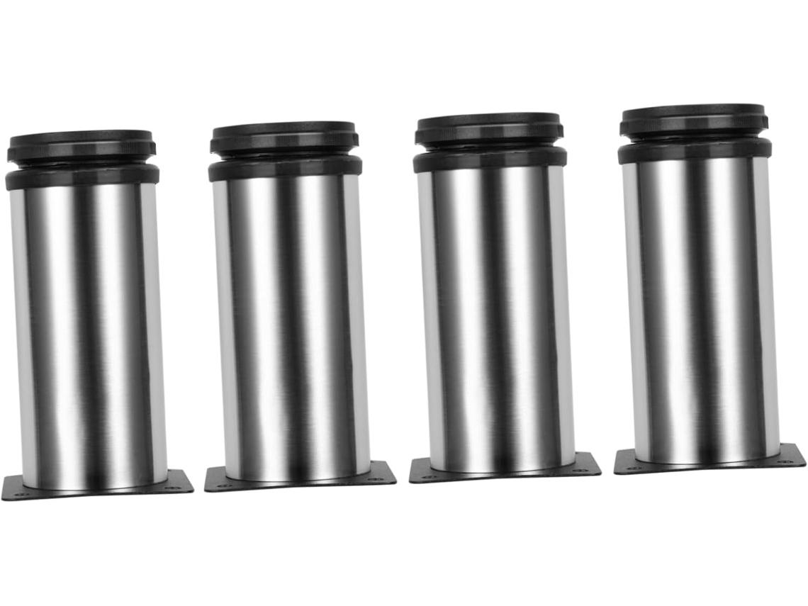 Patas Cilíndricas Ajustables En Altura Para Muebles Y Armarios, De Acero Inoxidable Con Almohadillas